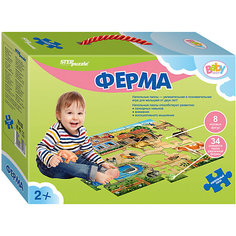 Напольный пазл Step Puzzle "Ферма", 34 элемента