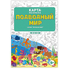 Раскраска в конверте. Подводный мир. Серия Познаю мир. 90х60 см. ГЕОДОМ