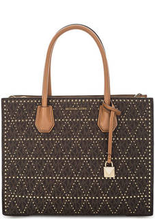 Коричневая сумка с металлическим декором Michael Michael Kors