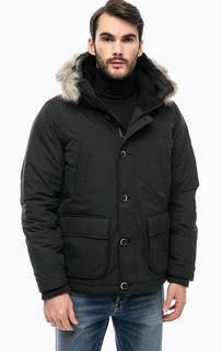 Короткий пуховик с меховой отделкой Gas