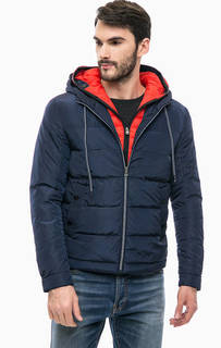 Короткая синяя куртка с двойным капюшоном Gaudi