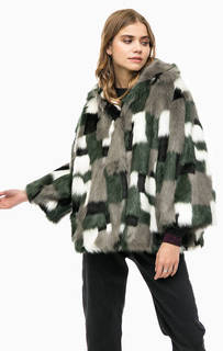 Короткая разноцветная шуба на крючках Diesel