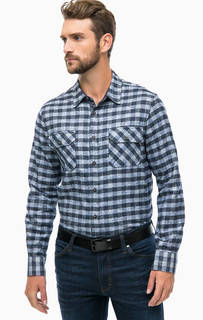 Хлопковая рубашка в клетку с карманами Mustang