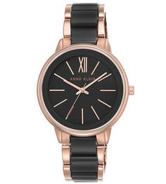 Часы с циферблатом черного цвета Anne Klein