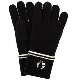 Шерстяные перчатки черного цвета Fred Perry