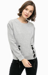 Серый свитшот с декоративной шнуровкой Mavi