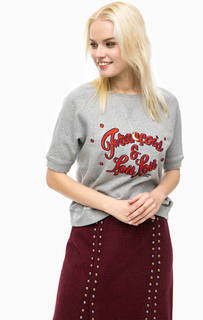 Серый свитшот с контрастной вышивкой Scotch&Soda