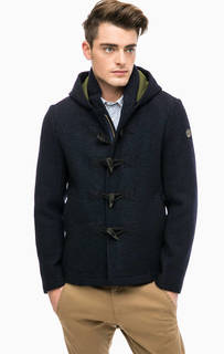 Синее полупальто на молнии с капюшоном Scotch&Soda