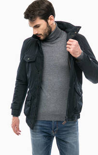 Синяя куртка с воротником-стойкой Aeronautica Militare