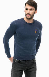 Хлопковый джемпер синего цвета Aeronautica Militare