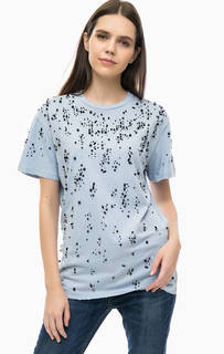 Хлопковая футболка с декоративной отделкой Pinko