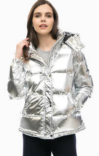 Серебристый пуховик со съемным капюшоном Liu Jo