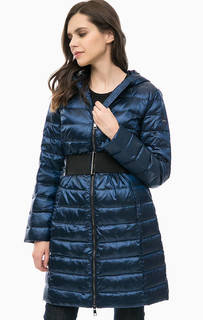 Синий пуховик с ремнем Liu Jo