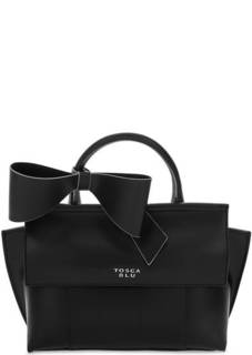 Сумка из гладкой кожи с откидным клапаном Tosca BLU