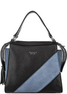 Маленькая сумка с контрастными вставками из замши Tosca BLU