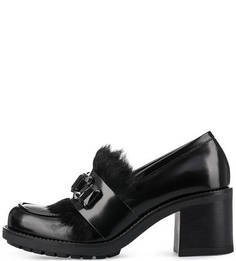 Кожаные туфли с меховой отделкой Tosca BLU