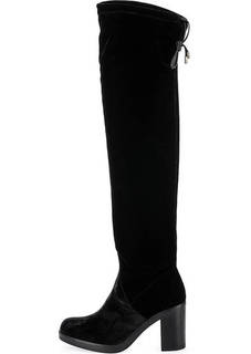 Бархатные сапоги на каблуке Tosca BLU