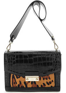 Кожаная сумка с вставкой из меха Cavalli Class