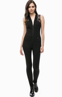Черный комбинезон с кружевными вставками MET