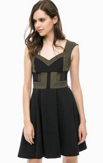 Приталенное платье с сетчатыми вставками MET