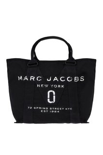 Хлопковая сумка с принтом Logo Tote Marc Jacobs