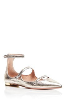 Золотистые балетки Aquazzura x Claudia Schiffer
