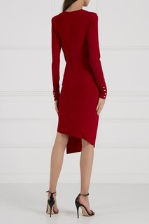 Красное платье с драпировкой Alexandre Vauthier