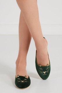 Бархатные слиперы Kitty Slipper Charlotte Olympia