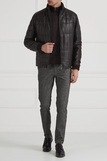 Стеганая кожаная куртка Hugo Boss