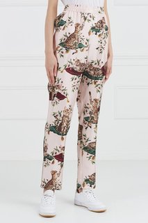 Шелковые брюки с принтом Dolce & Gabbana