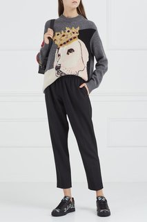 Кожаные кеды с аппликацией Dolce & Gabbana