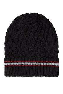 Черная шапка фактурной вязки Brioni