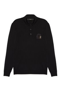 Черный джемпер-поло из шерсти Billionaire