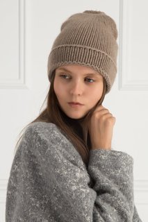 Бежевая шапка из кашемира Tegin