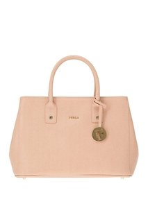 Розовая сумка из замши Linda Furla