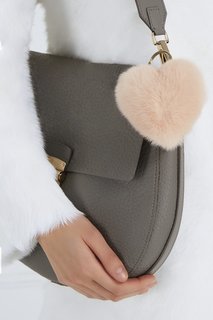Бежевый брелок из меха Bubble Furla