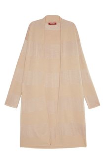 Бежевый кардиган из шелка и шерсти Olbia MAX Mara