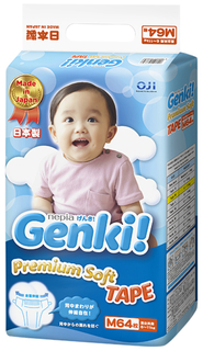 Подгузники Genki M (6-11 кг) 64 шт.
