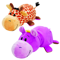 Мягкая игрушка 1Toy «Вывернушка. Жираф-Бегемот» 40 см