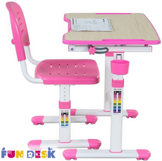Комплект мебели FunDesk «Piccolino II» стол 66х47 см и стул розовый