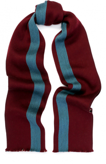 Шерстяной шарф с контрастной отделкой Palm Angels