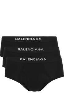 Комплект из трех хлопковых хипсов с широкой резинкой Balenciaga