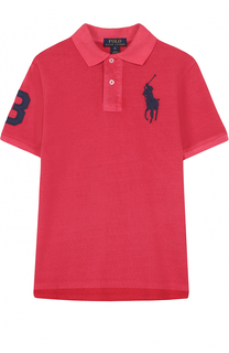 Хлопковое поло с нашивкой и логотипом бренда Polo Ralph Lauren