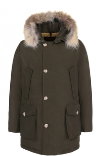 Пуховая парка с меховой отделкой капюшона Woolrich