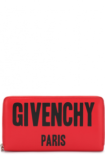 Кожаное портмоне на молнии с логотипом бренда Givenchy