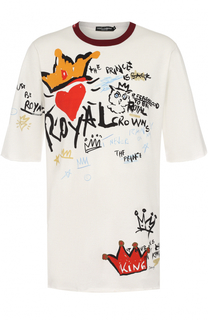 Хлопковая футболка свободного кроя с принтом Dolce &amp; Gabbana