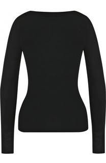 Шерстяной приталенный пуловер с вырезом-лодочка Alaia