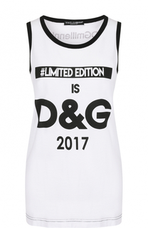 Хлопковый топ прямого кроя с принтом Dolce &amp; Gabbana