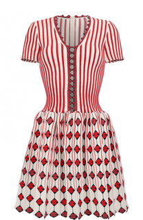 Приталенное мини-платье с V-образным вырезом Alaia