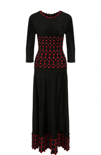 Приталенное платье-миди с укороченным рукавом Alaia